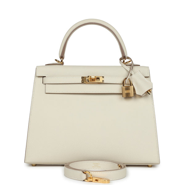 Hermes Kelly Sellier 25 Craie Epsom Gold Hardware – Madison Avenue Couture