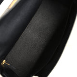 Hermes Kelly Sellier 35 Black Epsom Gold Hardware