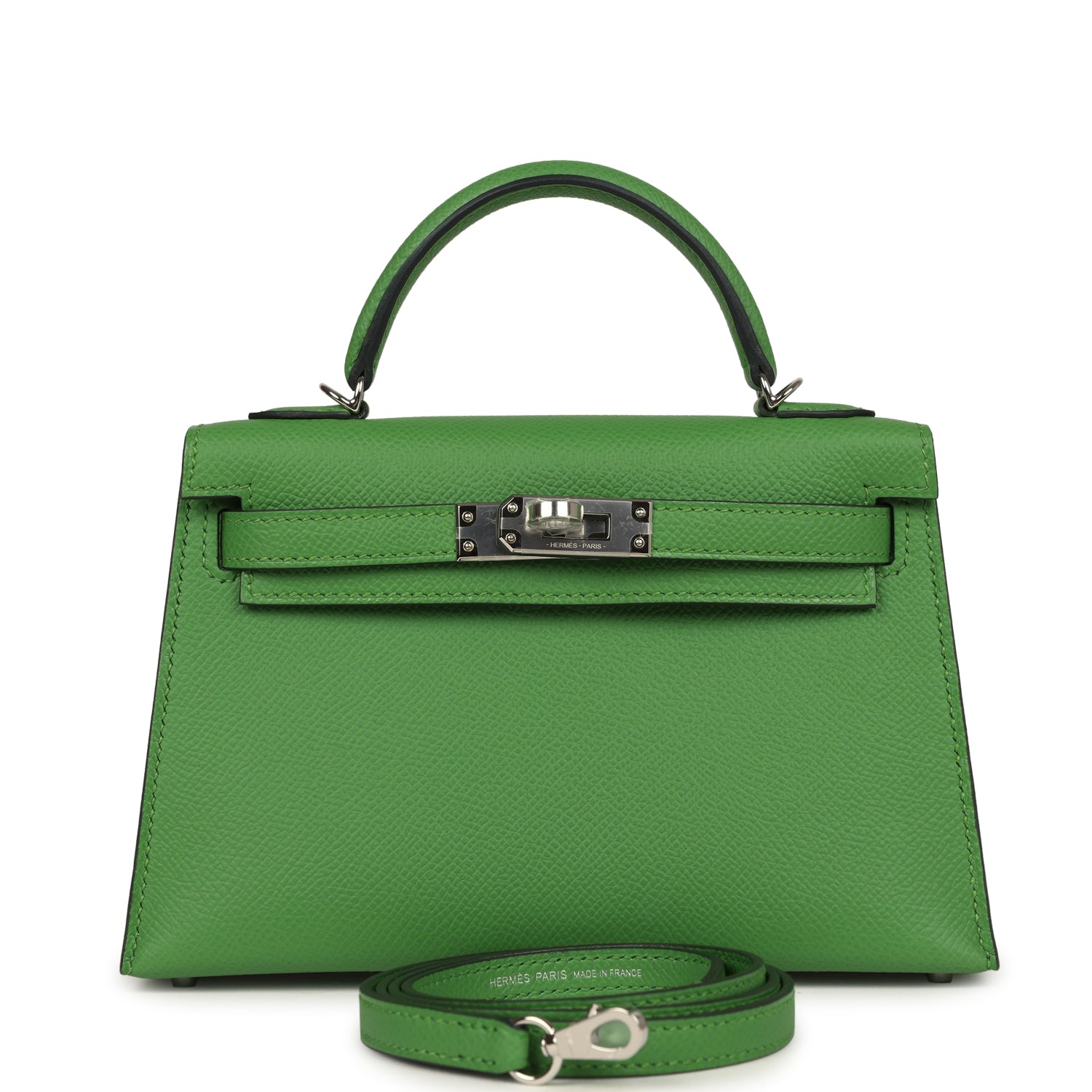 Hermes Kelly Sellier 20 Vert Yucca Epsom Palladium Hardware