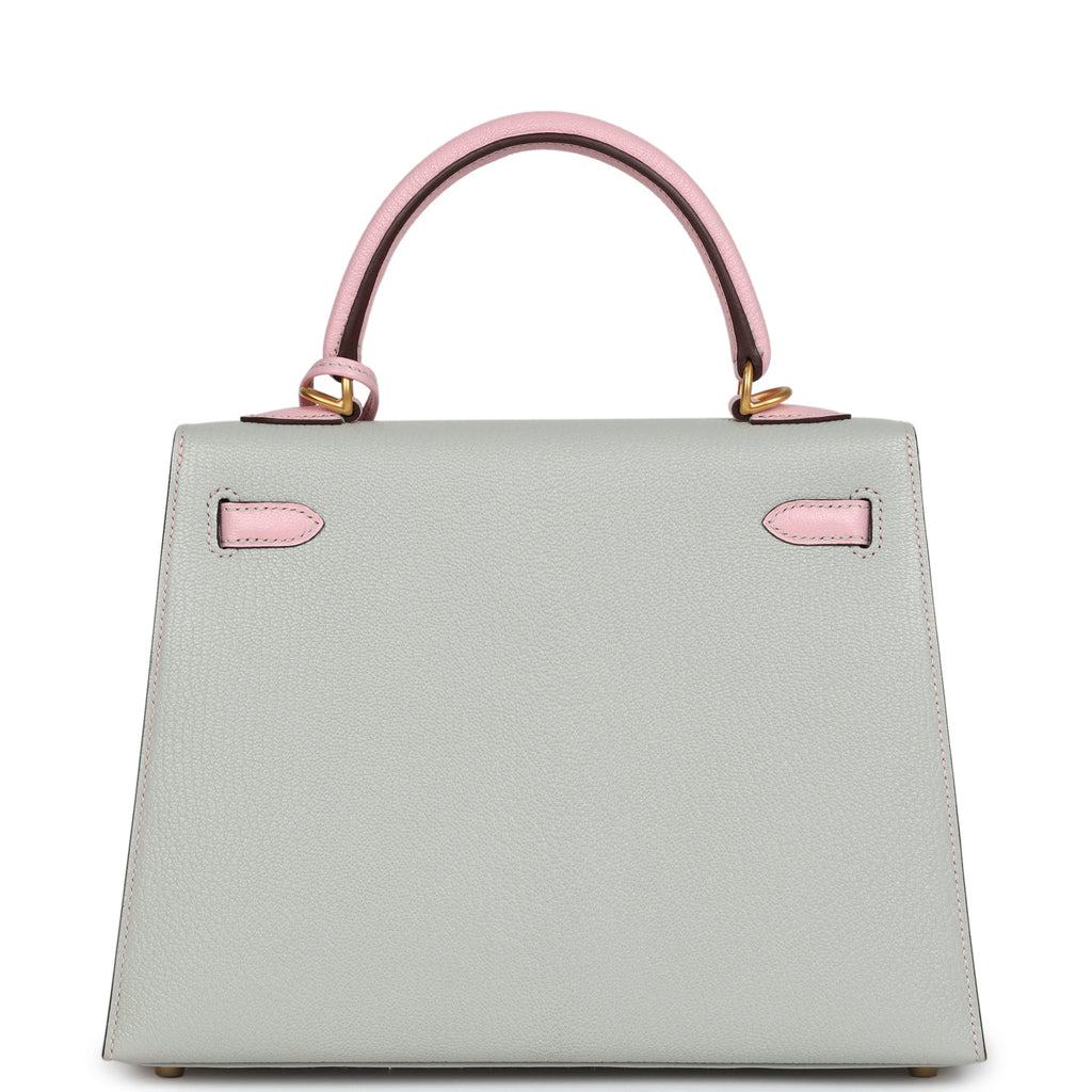 Hermes Special Order (HSS) Kelly Sellier 25 Gris Perle and Rose 