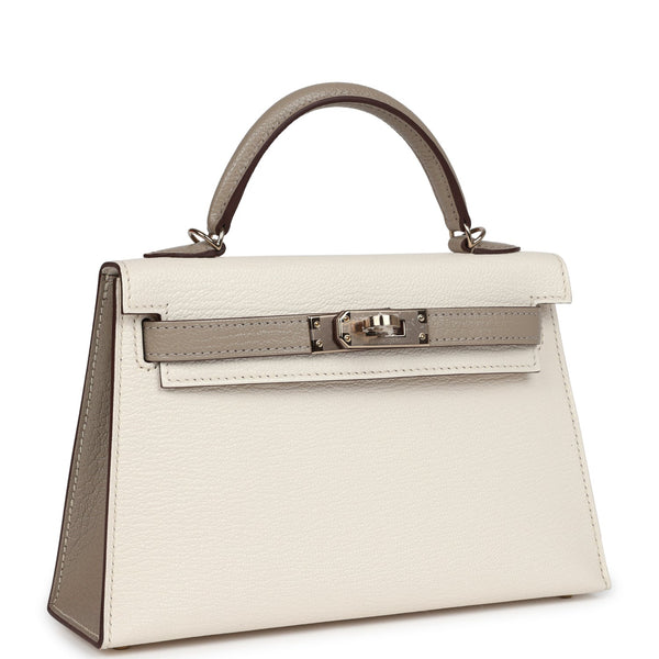 Hermes Special Order (HSS) Kelly Sellier 20 Nata and Gris Tourterelle ...