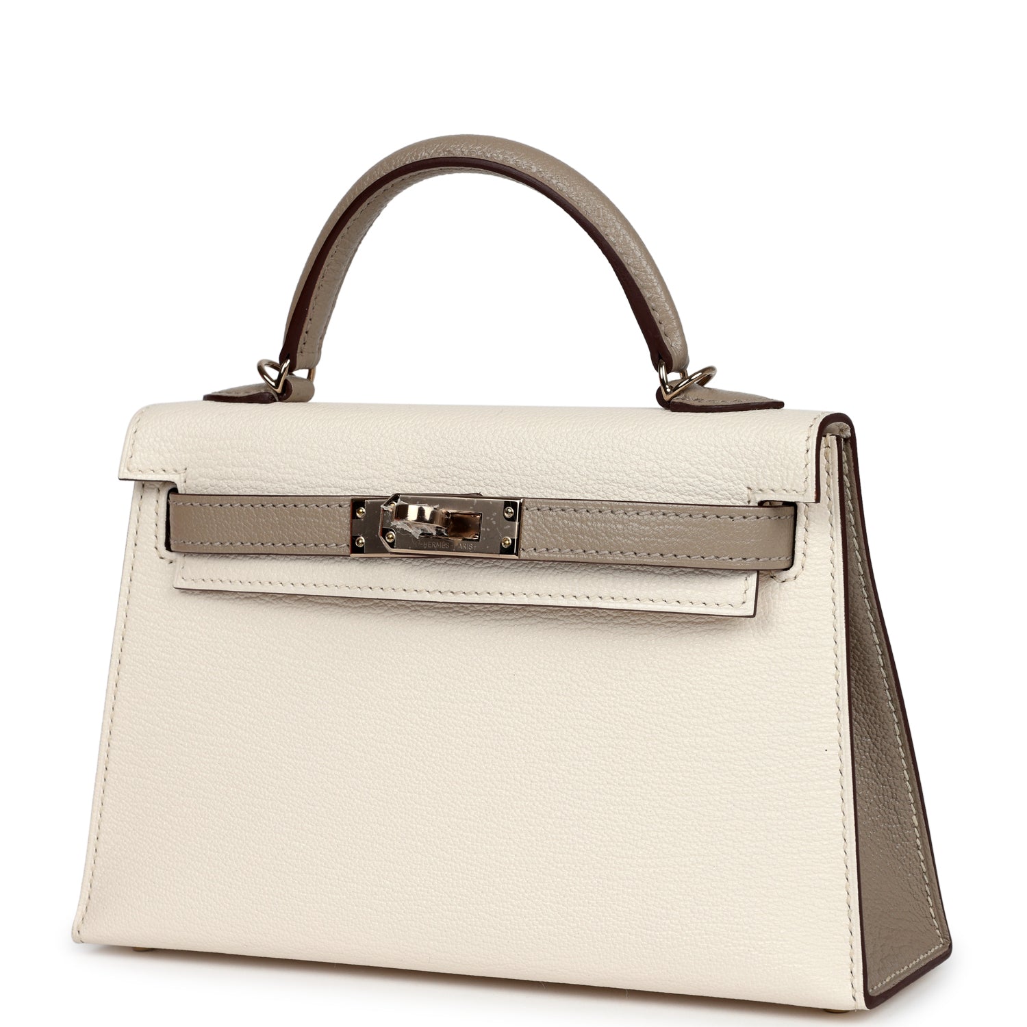 Hermes Special Order (HSS) Kelly Sellier 20 Nata and Gris Tourterelle ...