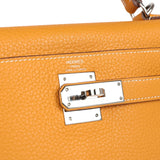 Pre-Owned Hermes Kelly Retourne 28 Moutarde Clemence Palladium Hardware
