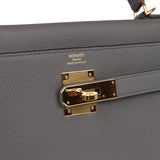 Pre-owned Hermes Kelly Retourne 28 Etain Togo Gold Hardware