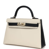 Hermes Special Order (HSS) Kelly Sellier 20 Craie and Black Epsom Permabrass Hardware