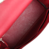 Pre-owned Hermes Kelly Retourne 28 Rouge Grenat Evercolor Palladium Hardware
