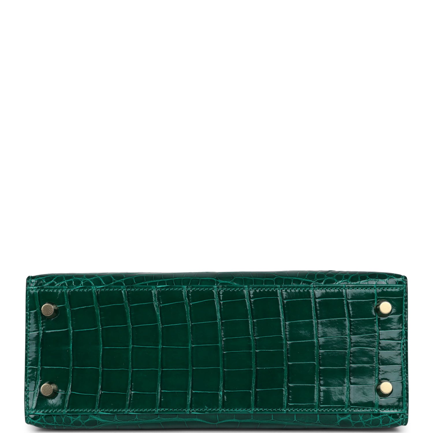 KELLY CUT 31 IN WHITE SHINNY ALLIGATOR LEATHER WITH GOLD HARDWARE main image 1