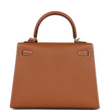 Hermes Kelly Sellier 25 Gold Epsom Gold Hardware