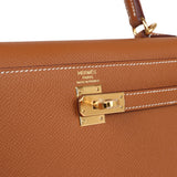 Hermes Kelly Sellier 25 Gold Epsom Gold Hardware