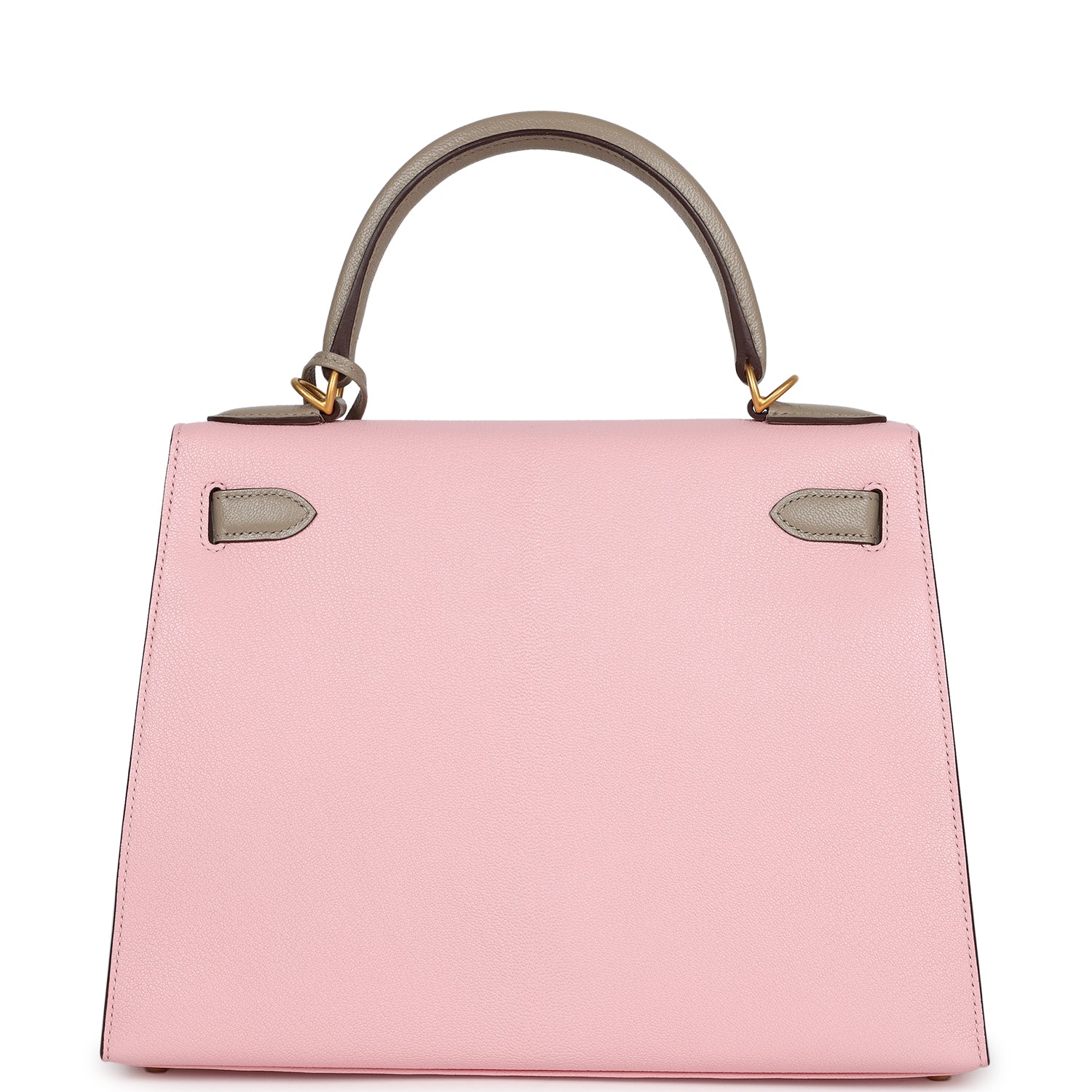 Pre-owned Hermes HSS Kelly Sellier 28 Rose Sakura and Gris Tourterelle ...