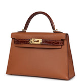 Hermes Kelly Sellier 20 Gold Madame & Miel Shiny Alligator Touch Gold Hardware