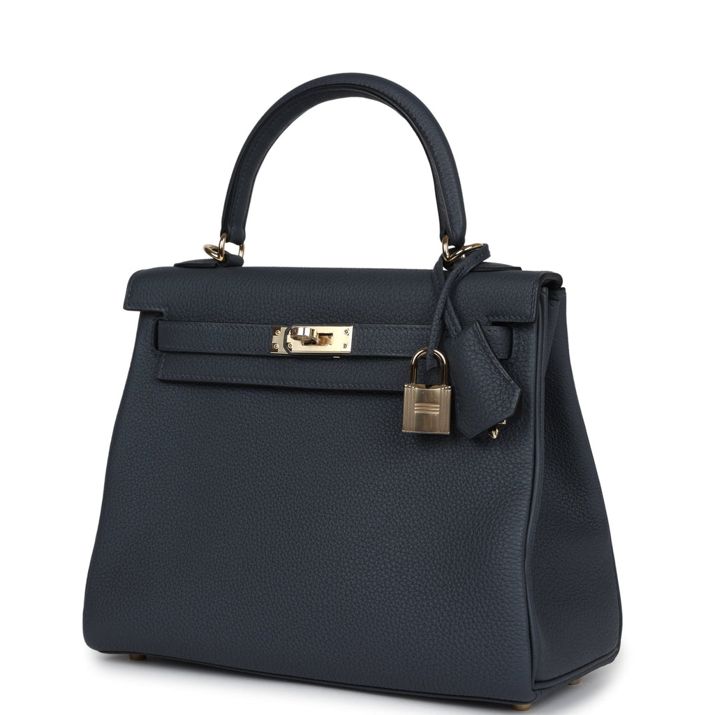 Hermes Kelly Retourne 25 Gris Misty Togo Permabrass Hardware – Madison ...