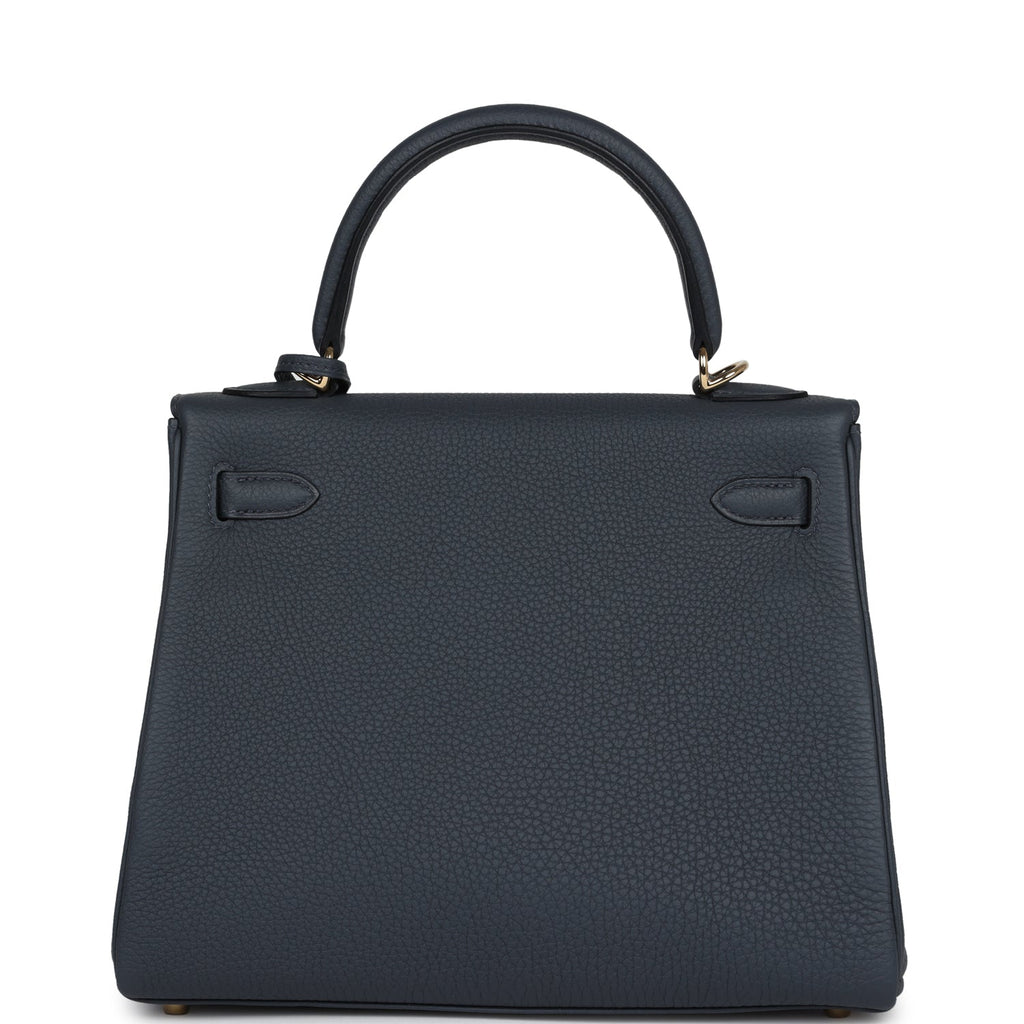 Hermes Kelly Retourne 25 Gris Misty Togo Permabrass Hardware – Madison ...