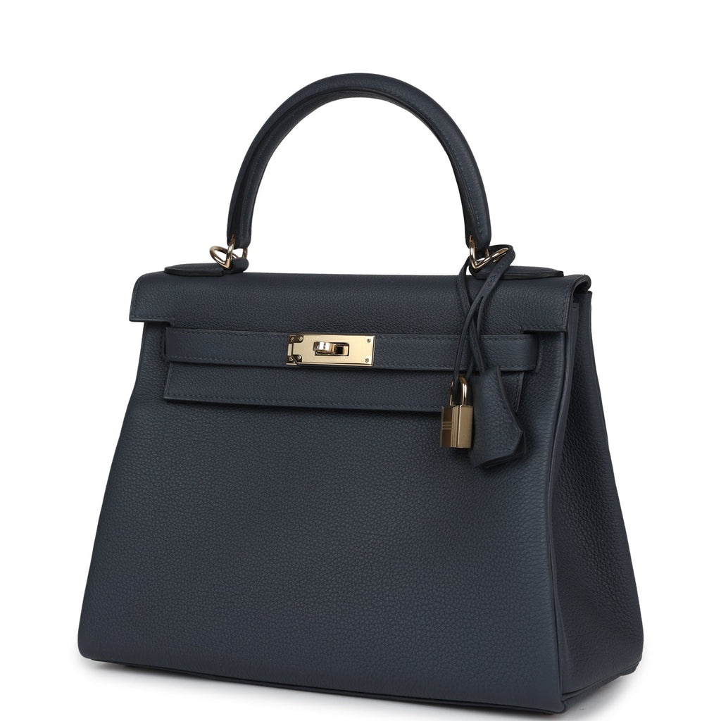 Hermes Kelly Retourne 28 Gris Misty Togo Permabrass Hardware – Madison ...