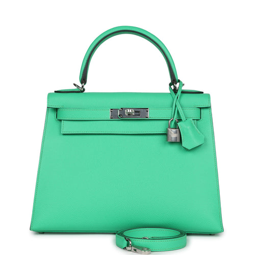 Hermes Kelly Sellier 28 Vert Comics Epsom Palladium Hardware