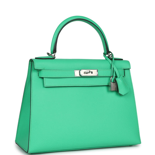 Hermes Kelly Sellier 28 Vert Comics Epsom Palladium Hardware