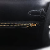 Hermes Kelly Sellier 25 Black Box Gold Hardware