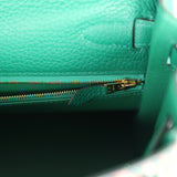 Custom Tropical Swarovski Crystal Hermes Kelly Retourne 28 Vert Vertigo Clemence Gold Hardware