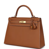 Hermes Kelly Sellier 32 Gold Epsom Gold Hardware