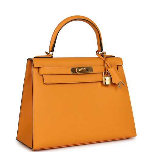 Pre-owned Hermes Special Order (HSS) Kelly Sellier 28 Jaune D'Or Epsom Gold Hardware