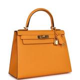 Pre-owned Hermes Special Order (HSS) Kelly Sellier 28 Jaune D'Or Epsom Gold Hardware