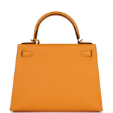 Pre-owned Hermes Special Order (HSS) Kelly Sellier 28 Jaune D'Or Epsom Gold Hardware