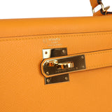 Pre-owned Hermes Special Order (HSS) Kelly Sellier 28 Jaune D'Or Epsom Gold Hardware