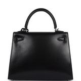 Hermes Kelly Sellier 25 Black Box Palladium Hardware