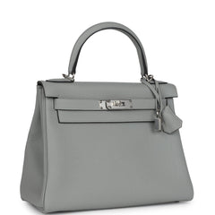 Hermes Kelly Retourne 28 Gris Mouette Togo Palladium Hardware