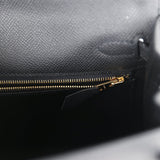 Hermes Kelly Sellier 25 Black Epsom Gold Hardware