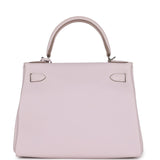 Hermes Kelly Retourne 28 Mauve Pale Clemence Palladium Hardware