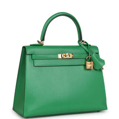 Hermes Kelly Sellier 25 Bambou Chevre Chamkila Gold Hardware