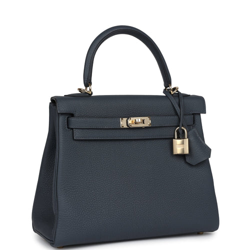 Hermes Kelly Retourne 25 Gris Misty Togo Permabrass Hardware