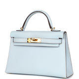 Hermes Kelly Sellier 20 Bleu Brume Epsom Gold Hardware