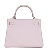 Pre-owned Hermes Kelly Retourne 28 Mauve Pale Clemence Palladium Hardware