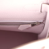 Pre-owned Hermes Kelly Retourne 28 Mauve Pale Clemence Palladium Hardware