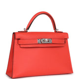 Hermes Kelly Sellier 20 Orange Field Epsom Palladium Hardware