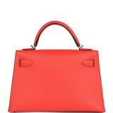 Hermes Kelly Sellier 20 Orange Field Epsom Palladium Hardware