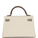 Hermes Special Order (HSS) Kelly Sellier 20 Craie and Gris Asphalte Epsom Gold Hardware