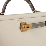 Hermes Special Order (HSS) Kelly Sellier 20 Craie and Gris Asphalte Epsom Gold Hardware