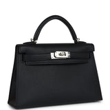 Hermes Kelly Sellier 20 Black Epsom Palladium Hardware