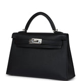 Hermes Kelly Sellier 20 Black Epsom Palladium Hardware