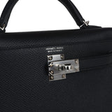 Hermes Kelly Sellier 20 Black Epsom Palladium Hardware