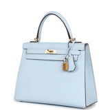 Hermes Kelly Sellier 25 Bleu Brume Epsom Gold Hardware