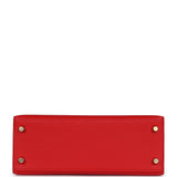 Hermes Kelly Sellier 25 Rouge de Coeur Epsom Gold Hardware