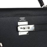 Hermes Kelly Sellier 32 Black Epsom Palladium Hardware