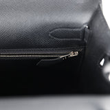 Hermes Kelly Sellier 32 Black Epsom Palladium Hardware