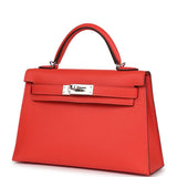 Hermes Kelly Sellier 20 Orange Field Epsom Palladium Hardware