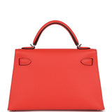 Hermes Kelly Sellier 20 Orange Field Epsom Palladium Hardware