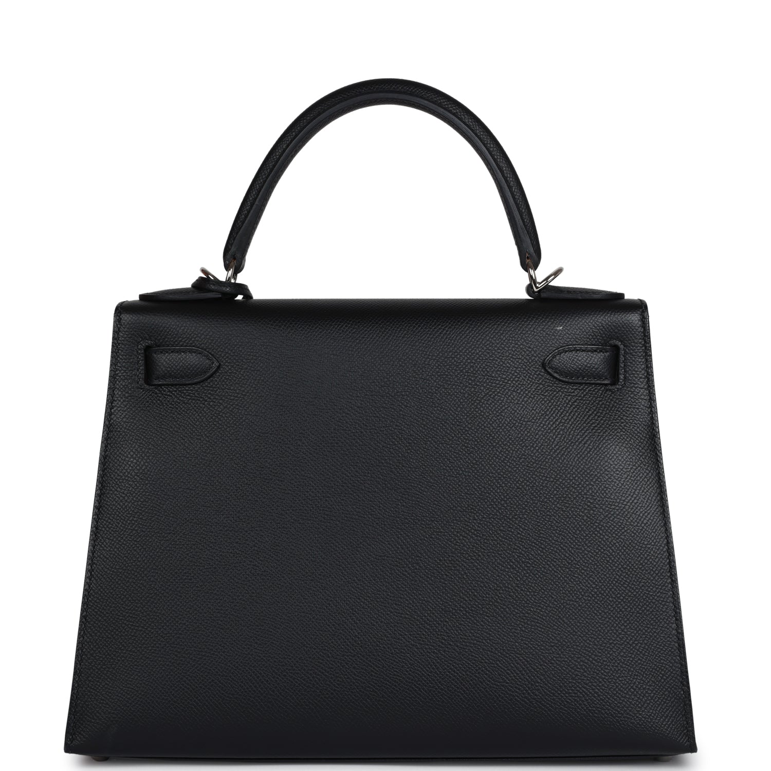 Pre-owned Hermes Kelly Sellier 28 Black Epsom Palladium Hardware ...